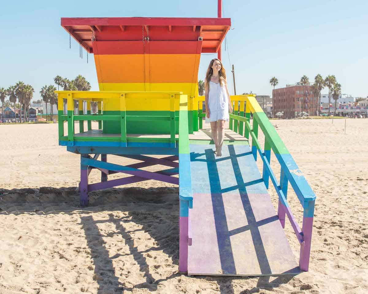 Rainbow Lifeguard Tower Venice Beach CA